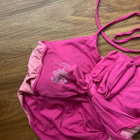Klassy Network Hot Pink Halter Bandana Tie-back Brami Top - Picture 2 of 4